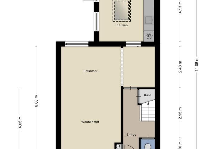 Plattegrond – Boskampen 13, Gieten