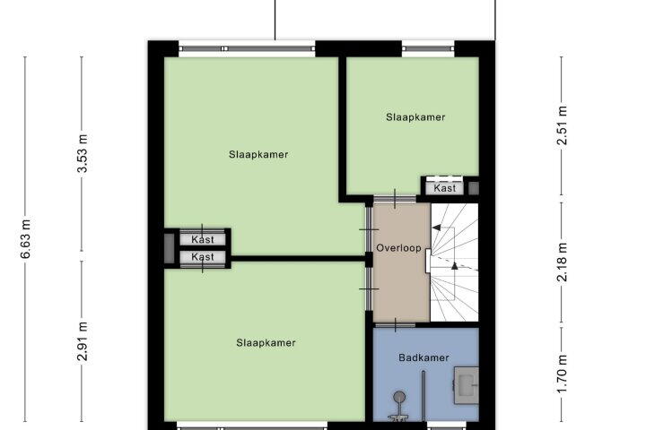 Plattegrond – Boskampen 13, Gieten