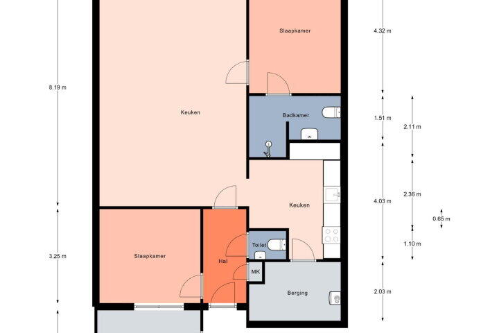Plattegrond – Bosweg 11 A, Leek