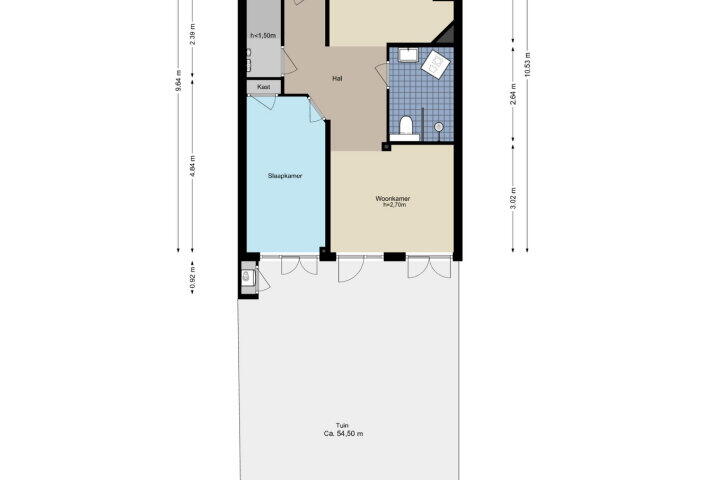 Plattegrond – Boterdiepstraat 24 H, Amsterdam