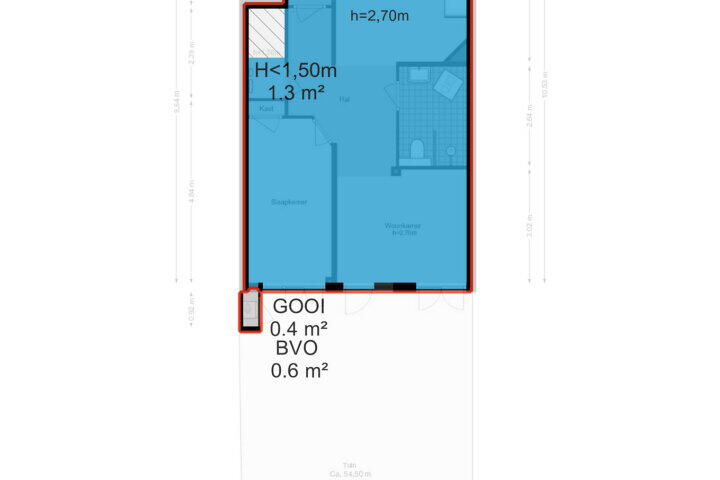Plattegrond – Boterdiepstraat 24 H, Amsterdam
