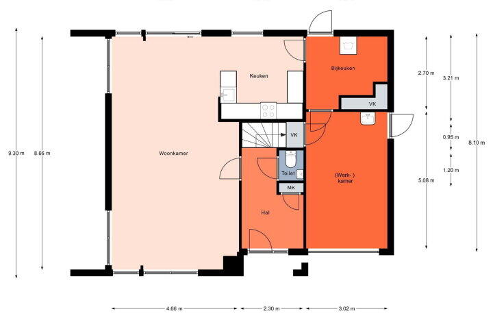Plattegrond – Bousemalaan 23, Tolbert