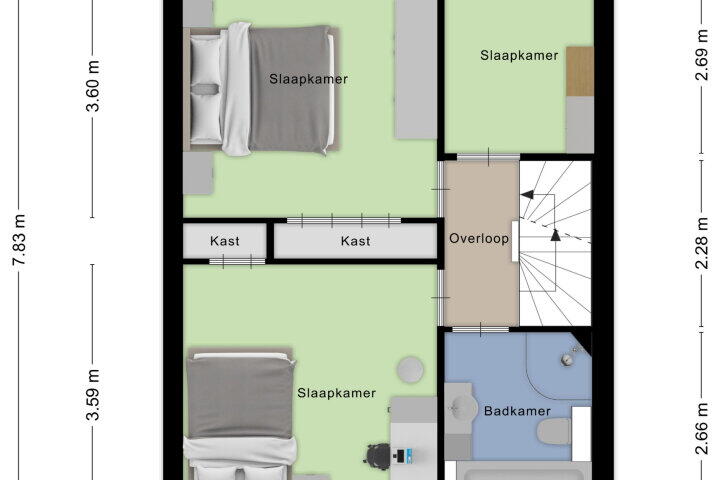 Plattegrond – Boutershemstraat 5, Wouw