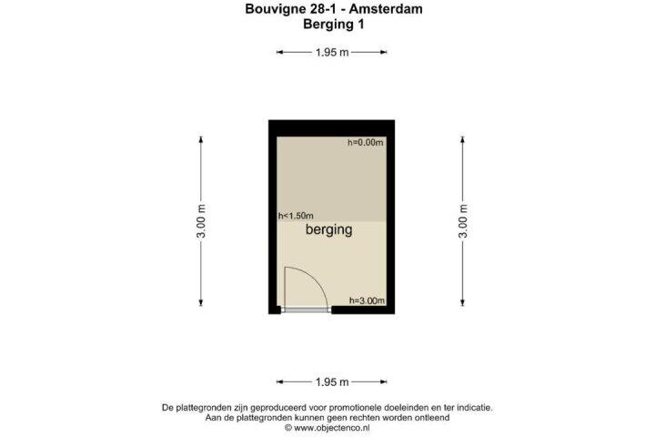 Plattegrond – Bouvigne 28 1, Amsterdam