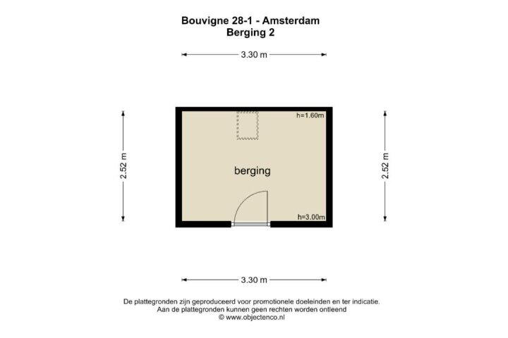 Plattegrond – Bouvigne 28 1, Amsterdam