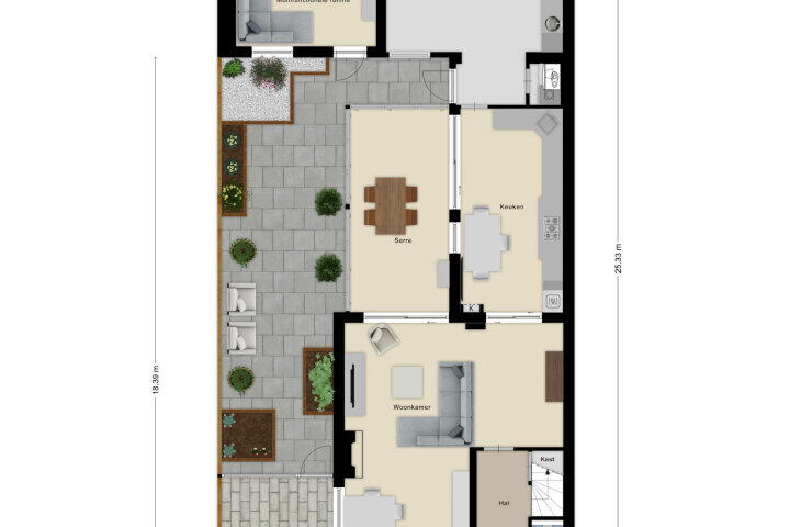 Plattegrond – Bovendonksestraat 33, Hoeven