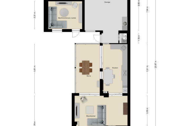Plattegrond – Bovendonksestraat 33, Hoeven