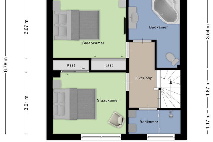Plattegrond – Bovendonksestraat 33, Hoeven
