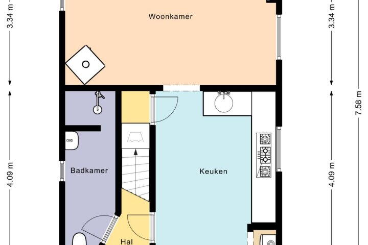 Plattegrond – Bovenweg 4, De Blesse