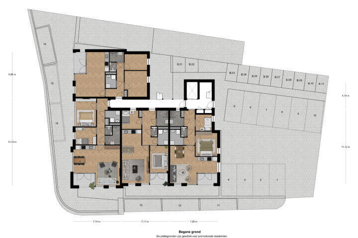 Plattegrond – Brabantstraat 1 M, Herpen