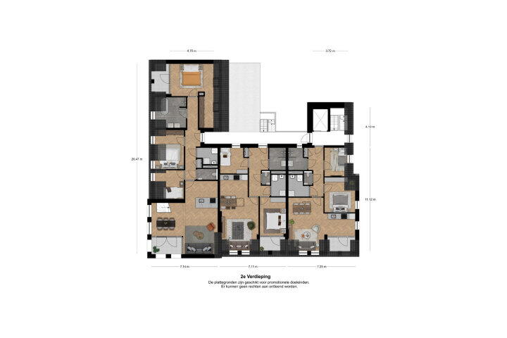 Plattegrond – Brabantstraat 1 M, Herpen