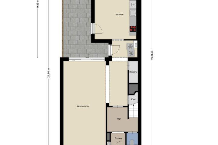 Plattegrond – Braillestraat 3, Grave
