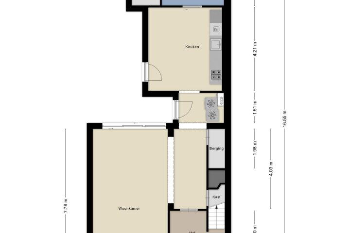 Plattegrond – Braillestraat 3, Grave