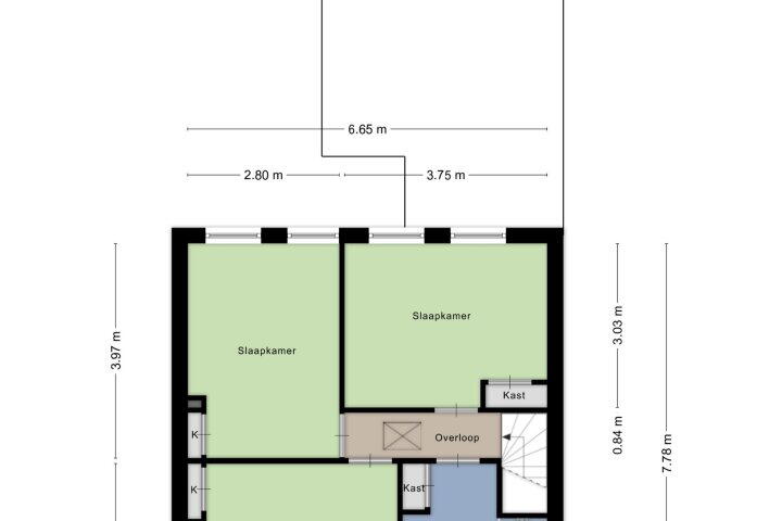 Plattegrond – Braillestraat 3, Grave