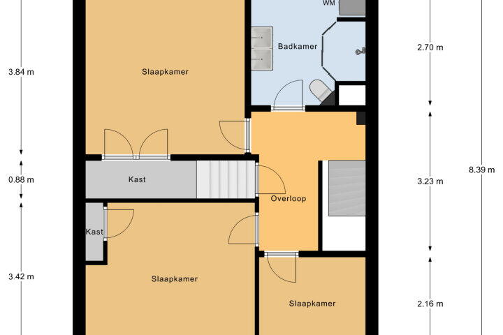 Plattegrond – Branderijstraat 16, Vlissingen