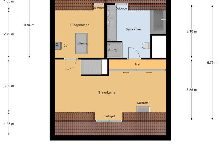 Plattegrond – Branderijstraat 16, Vlissingen