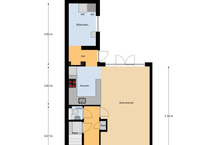 Plattegrond – Branderijstraat 20, Vlissingen