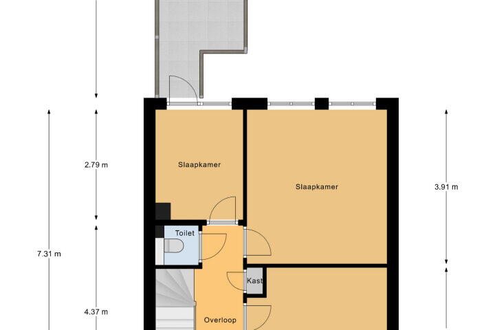 Plattegrond – Branderijstraat 20, Vlissingen