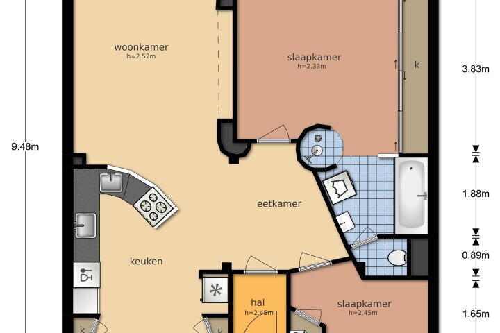 Plattegrond – Brandsmastraat 36, Gouda