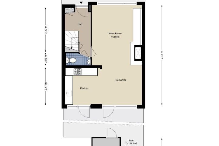 Plattegrond – Brantwijk 64, Amstelveen
