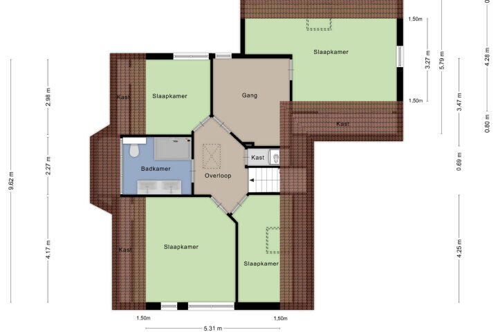 Plattegrond – Bredehof 4, Batenburg