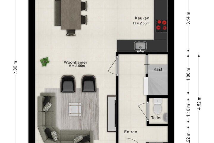 Plattegrond – Brederolaan 8, Etten-leur