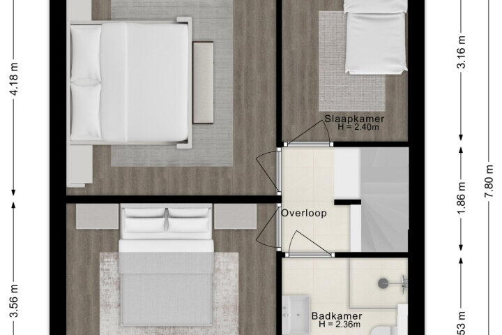 Plattegrond – Brederolaan 8, Etten-leur