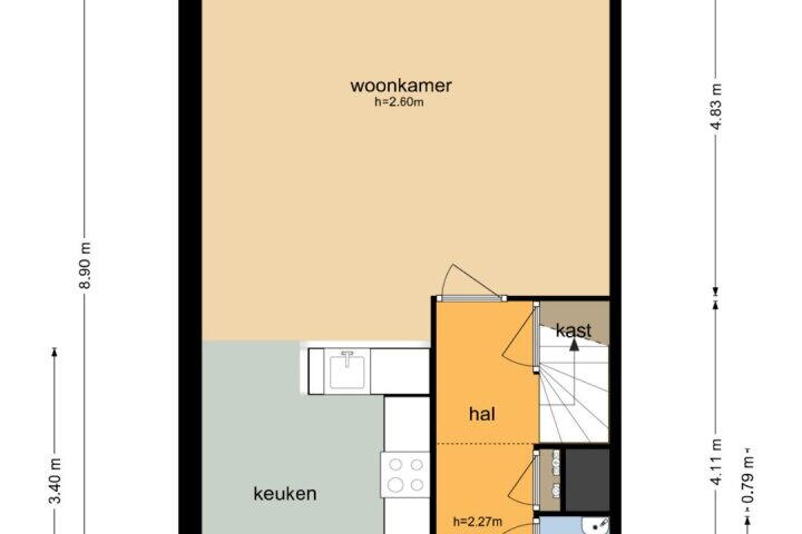 Plattegrond – Breitnerhof 17, Meppel