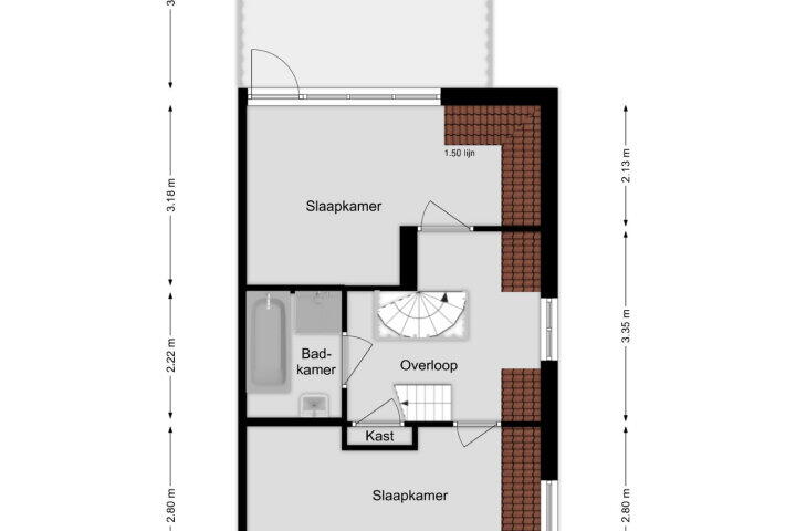 Plattegrond – Breksdyk 12, Oudega