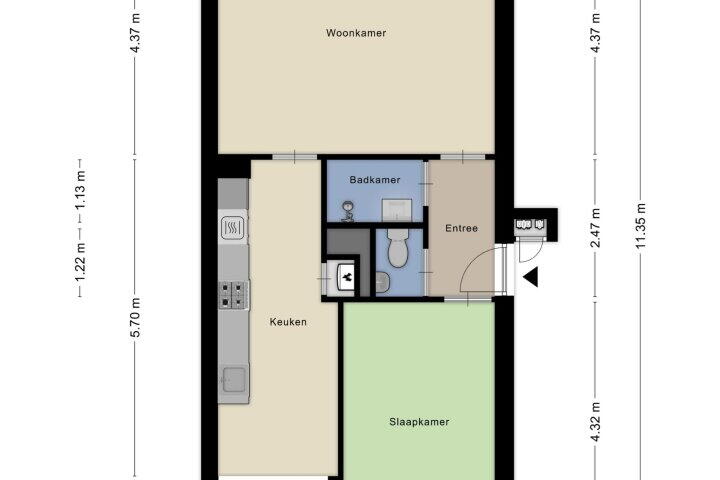 Plattegrond – Brentanostraat 136, Amsterdam