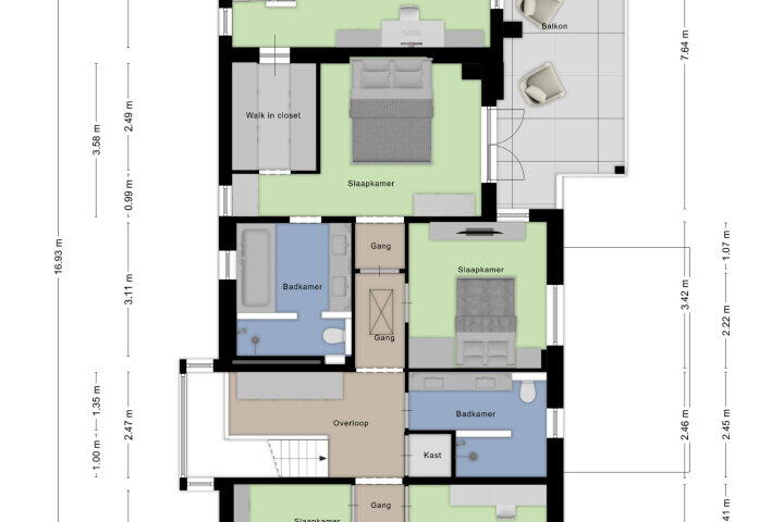 Plattegrond – Bronkhorstdreef 24, Roosendaal