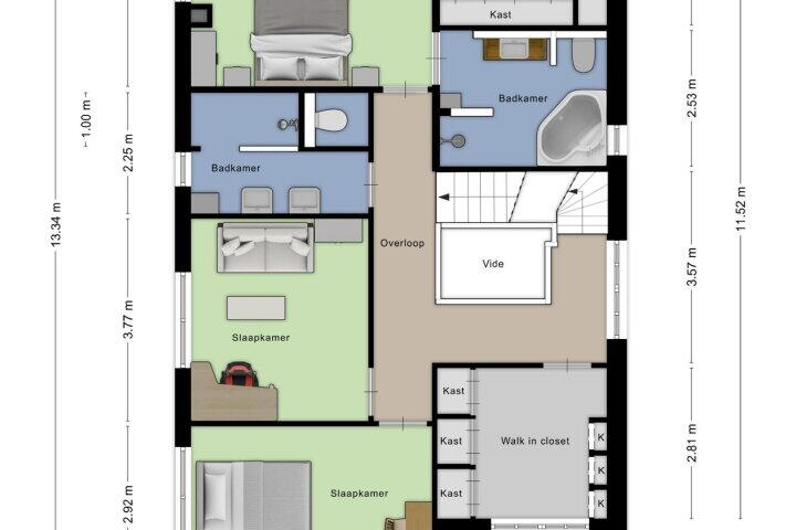 Plattegrond – Bronkhorstdreef 48, Roosendaal