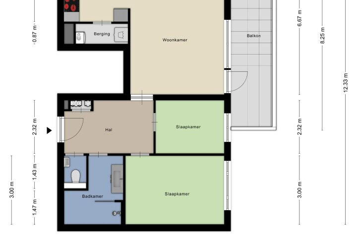 Plattegrond – Brouwersdam 14 A, Hoofddorp