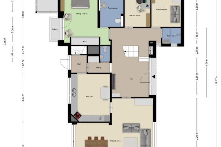 Plattegrond – Brucknerlaan 23, Roosendaal