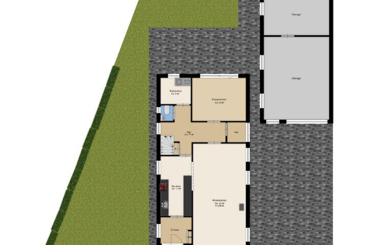 Plattegrond – Brunstingerstraat 54, Beilen