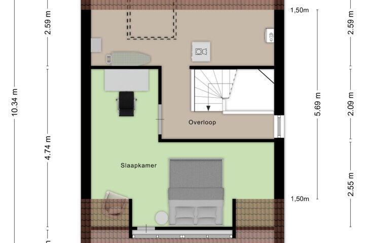 Plattegrond – Buijenstraat 3, Roosendaal