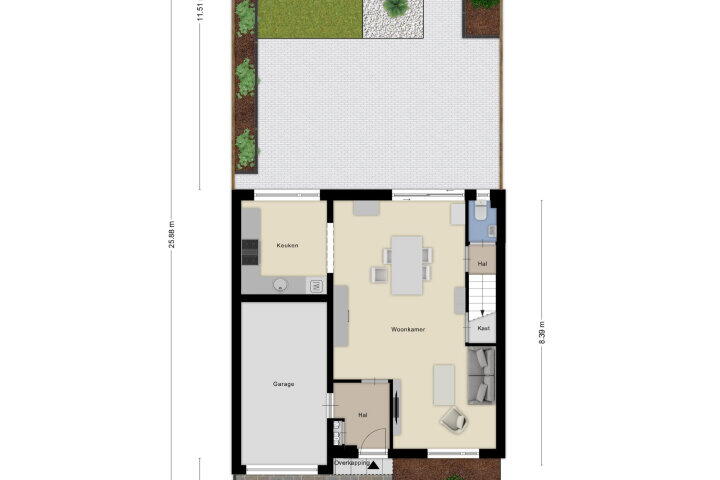 Plattegrond – Buitenberg 38, Roosendaal