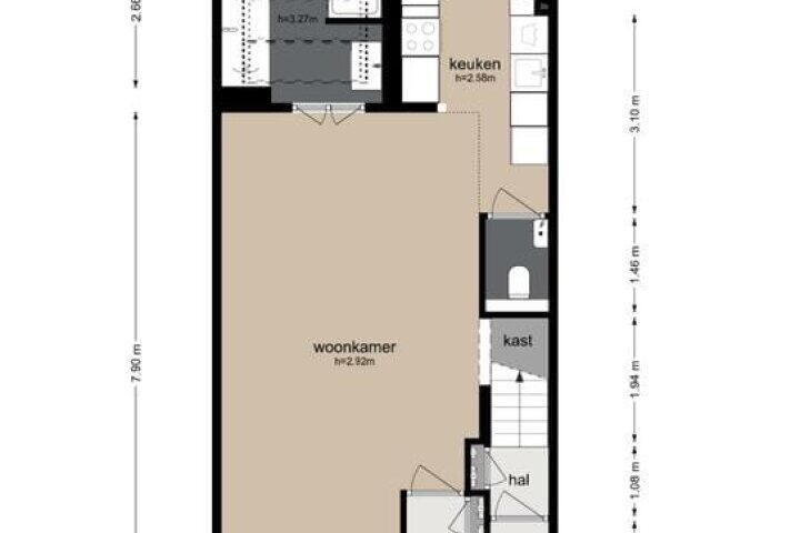 Plattegrond – Buiten Brouwersstraat 18 H, Amsterdam