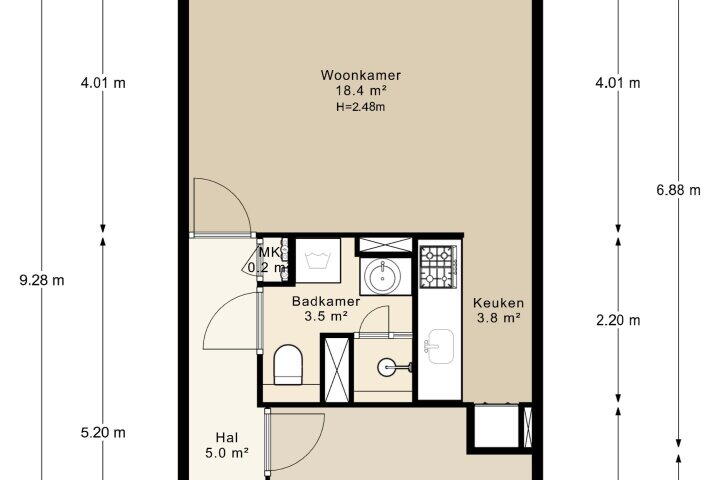 Plattegrond – Buitenzagerij 11, Amsterdam