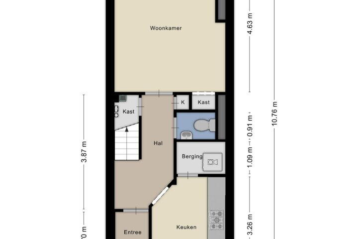 Plattegrond – Burchtstraat 94, Nijmegen