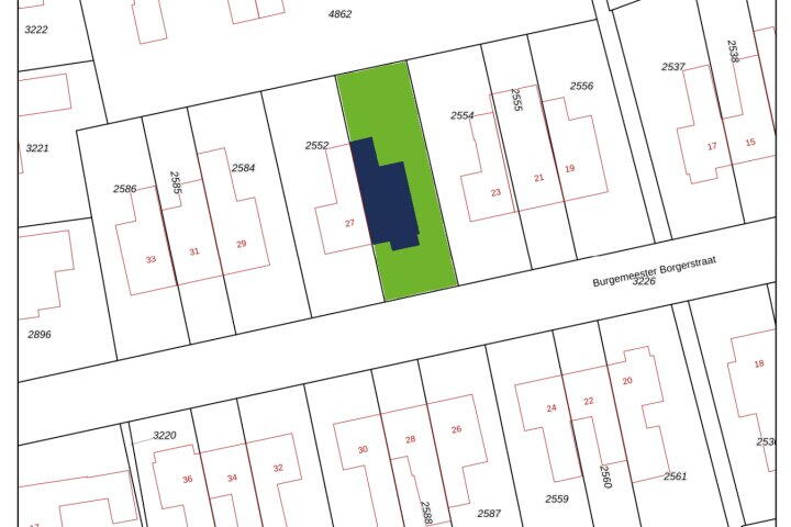Plattegrond – Burgemeester Borgerstraat 25, Roden