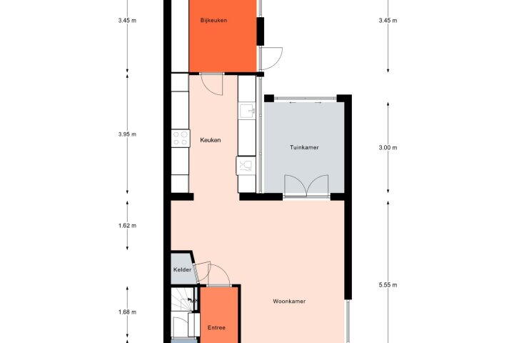 Plattegrond – Burgemeester Borgerstraat 25, Roden
