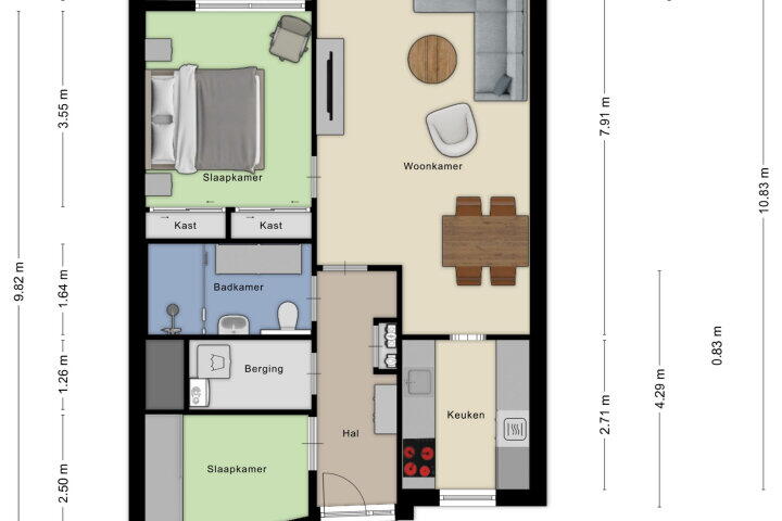 Plattegrond – Burgemeester Freijterslaan 421, Roosendaal