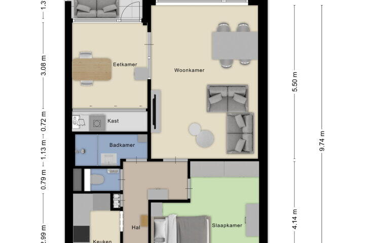 Plattegrond – Burgemeester Freijterslaan 56, Roosendaal