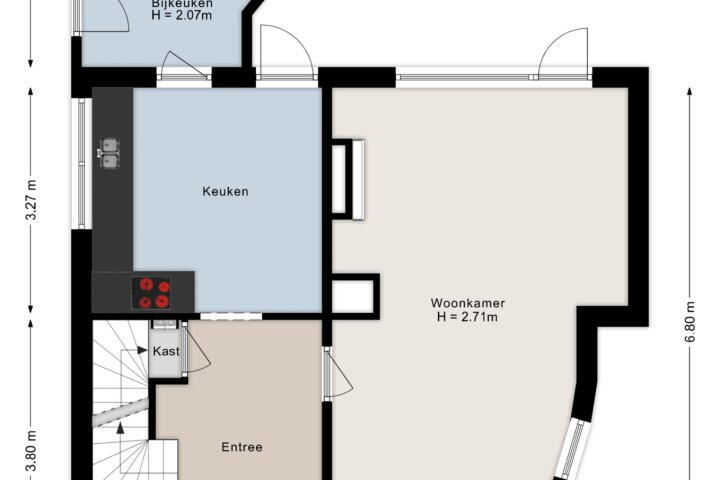 Plattegrond – Burgemeester Goeman Borgesiusstraat 16, Steenwijk