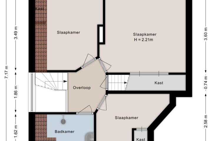 Plattegrond – Burgemeester Goeman Borgesiusstraat 16, Steenwijk