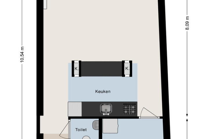 Plattegrond – Burgemeester Goeman Borgesiusstraat 34 D, Steenwijk