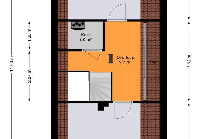 Plattegrond – Burgemeester Gratamastraat 8, Assen