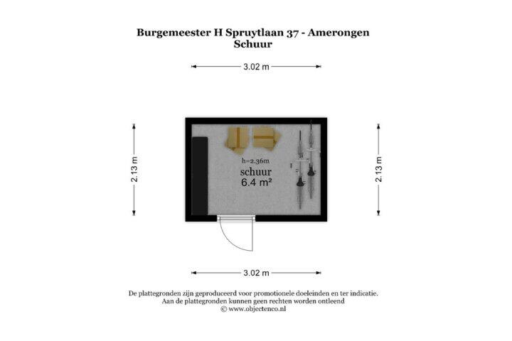 Plattegrond – Burgemeester H Spruytlaan 37, Amerongen