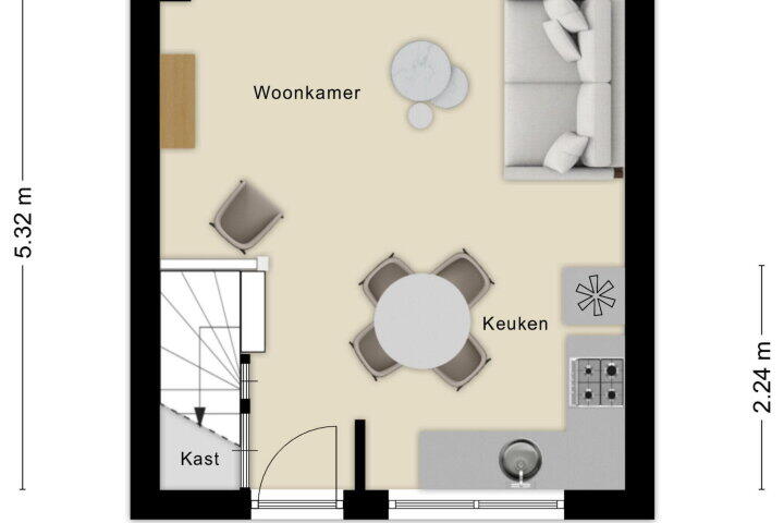 Plattegrond – Burgemeester Prinsensingel 97 D, Roosendaal